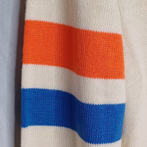 Black Pike Nasa Bear Sweater Mens XL Beige Knit Long Sleeve Blokecore Striped - Picture 6 of 9